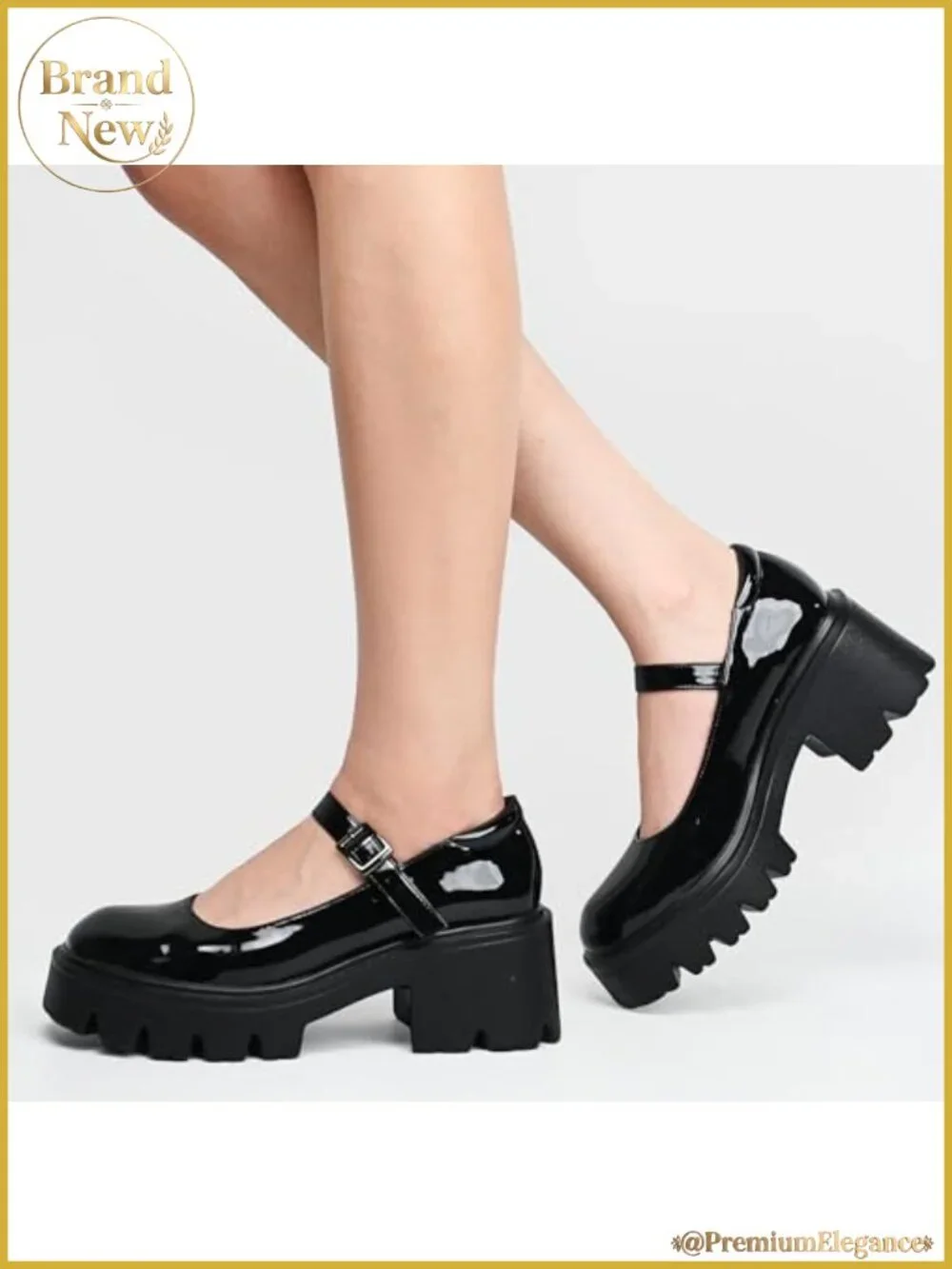 Platform Mary Jane Shoes for Women Chunky Round Toe Dress Shoes